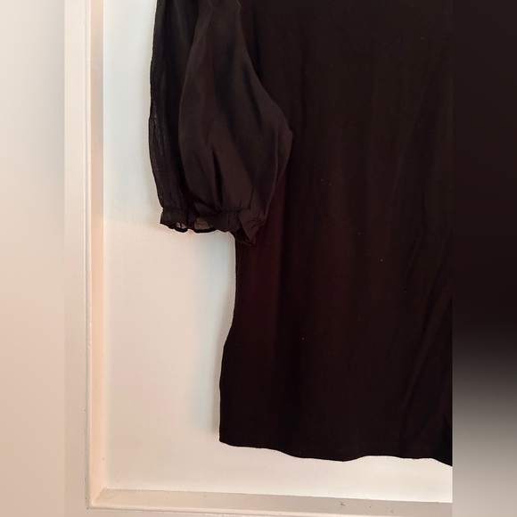 Women’s Black H&M Sheer Puff Sleeve Top Size Small - Picture 6 of 7